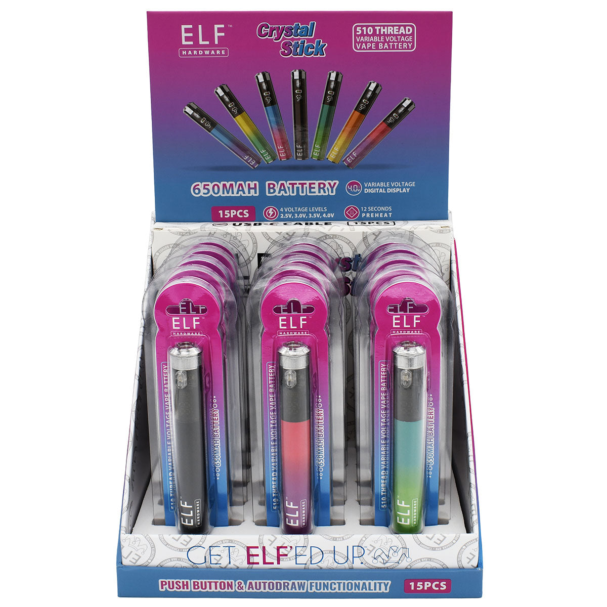 Elf Crystal 650mAh 510 Thread Battery Pen